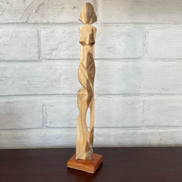 Nude Lady Wooden Art Nouveau Sculpture - Picture 3 of 14